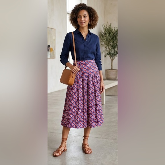 Kensie Dresses & Skirts - NWOT Kensie Geometric A-Line Midi Skirt in Pink and Blue